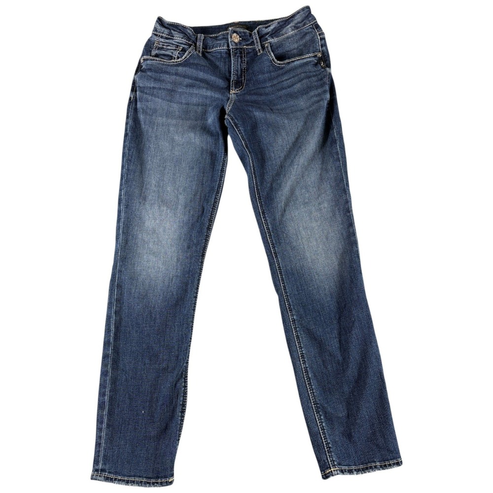 Silver Jeans Co. Boyfriend Jeans Womens 29 Dark Blue Midrise Relaxed Tapered